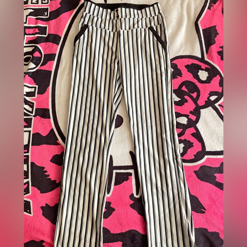 Black and white trouser pants perfects for beetlejuice cosplay